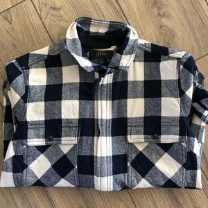 J. Crew Women’s oversized 1/2 zip flannel shirt